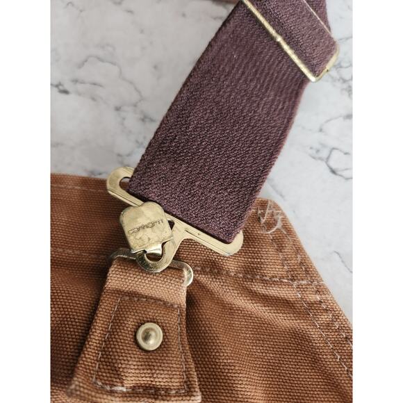 Carhartt Quilted Overalls Mens 54x32 Brown Duck Canvas Double Knee USA Made - Picture 7 of 7